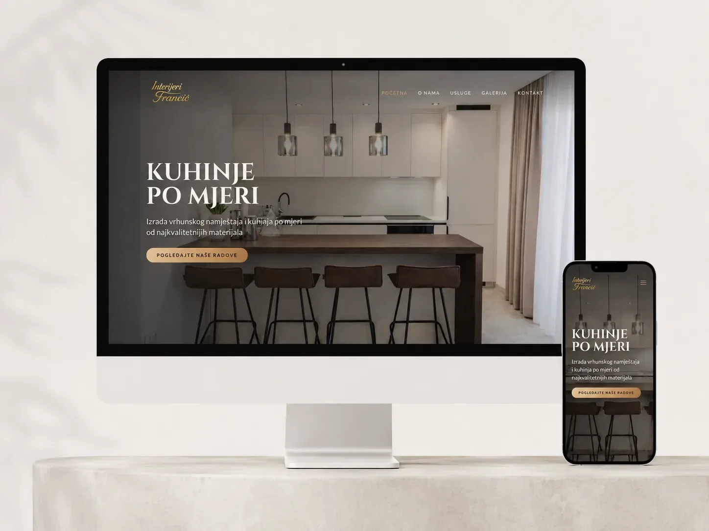 Interijeri Frančić – webdesign og udvikling for et indretningsstudie